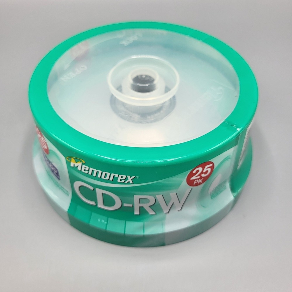 Memorex CD-RW Rewritable Discs 25 Pack 700MB 80min 4x Speed Spindle Sealed